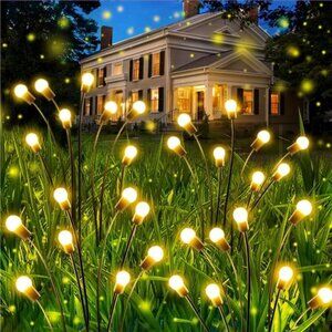 6 Pack Total 48 LED Solar Garden Lights Fairy Outdoor - Solar Firefly Lights